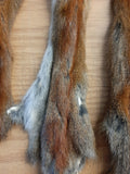 Imperfect Red Pine Squirrel Pelt, 3 or 5